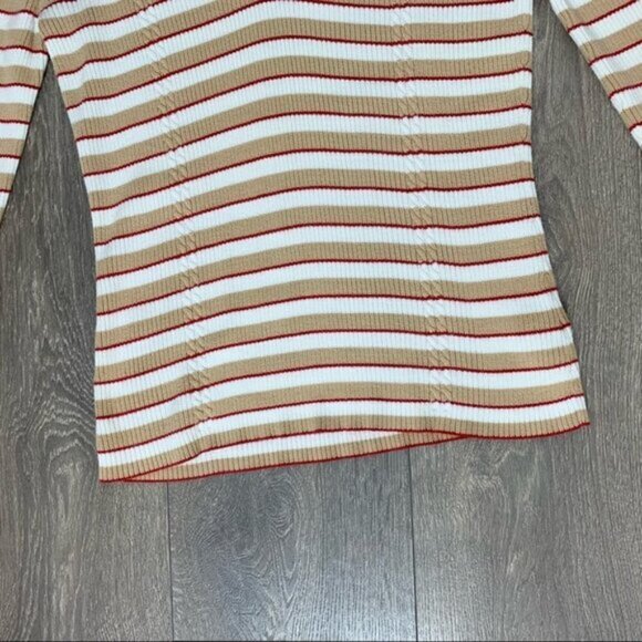 Tommy Hilfiger Women's Stripe Sweater V-neck Pullover Vintage 2000 Preppy Size M - Picture 11 of 16